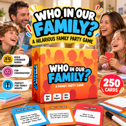 "Who In Our Family?" Hilarious Party Game for Family Game Night