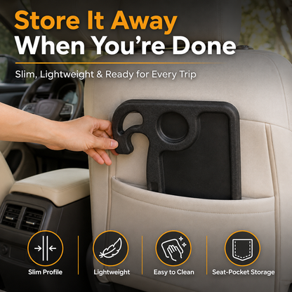 2-in-1 Steering Wheel Tray Work, Eat & Stay Organized On the Go