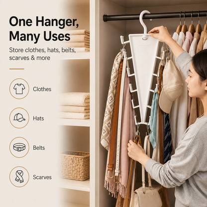 12-Hook V-Shaped Closet Organizer Save Space & Organize More