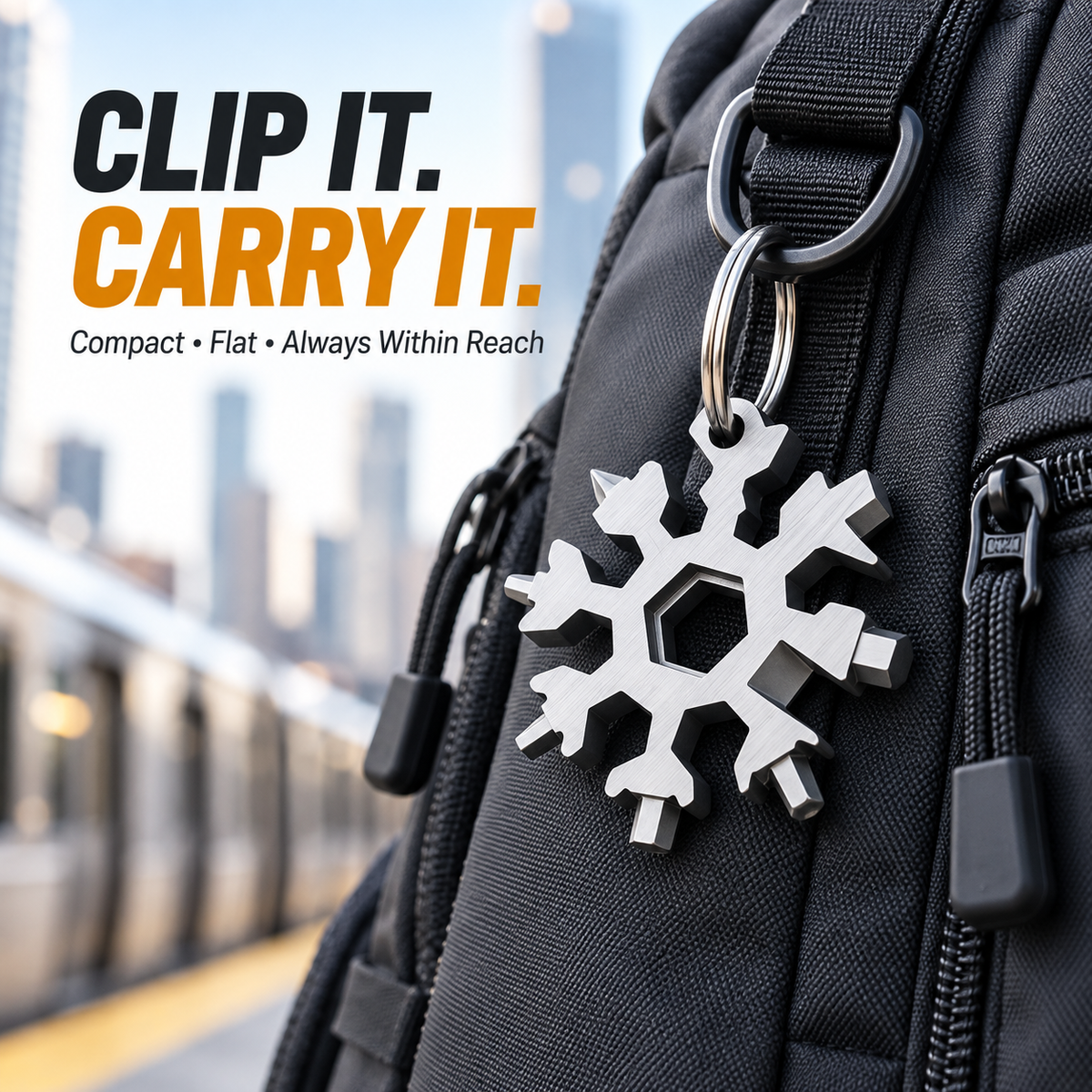 18-in-1 Snowflake Multi-Tool Portable Stainless Steel Survival Tool with Wrench, Screwdrivers & Bottle Opener