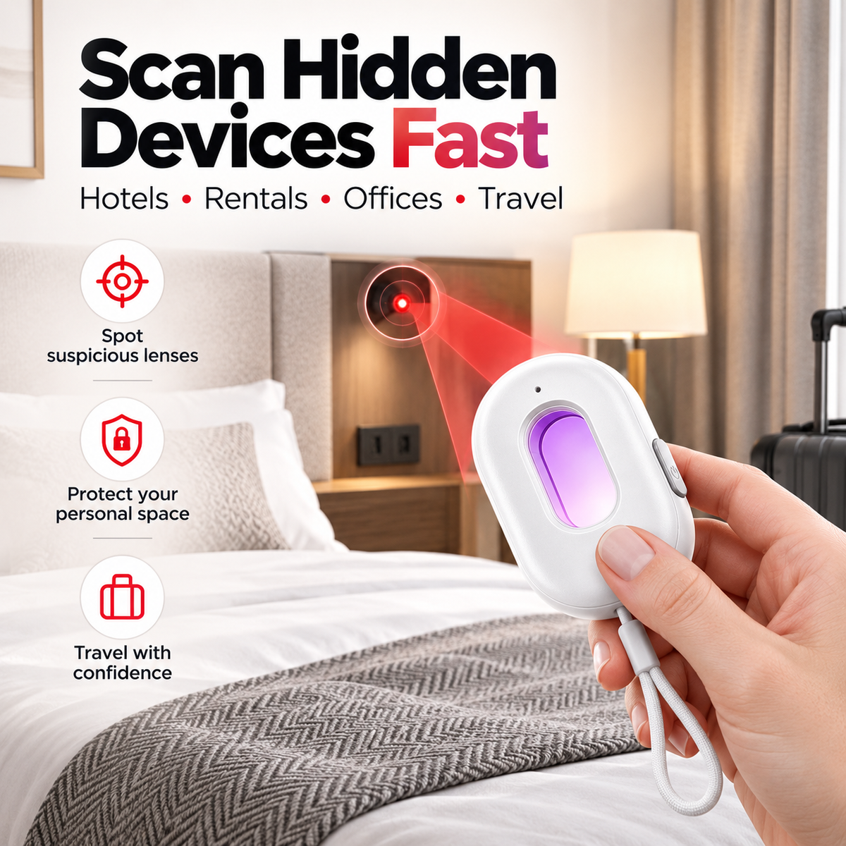 Compact Infrared Camera Detector Protect Your Privacy Anywhere