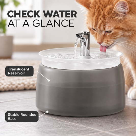 Cat Water Fountain with Filter Whisper-Quiet Wireless Pump for Fresh, Clean Water