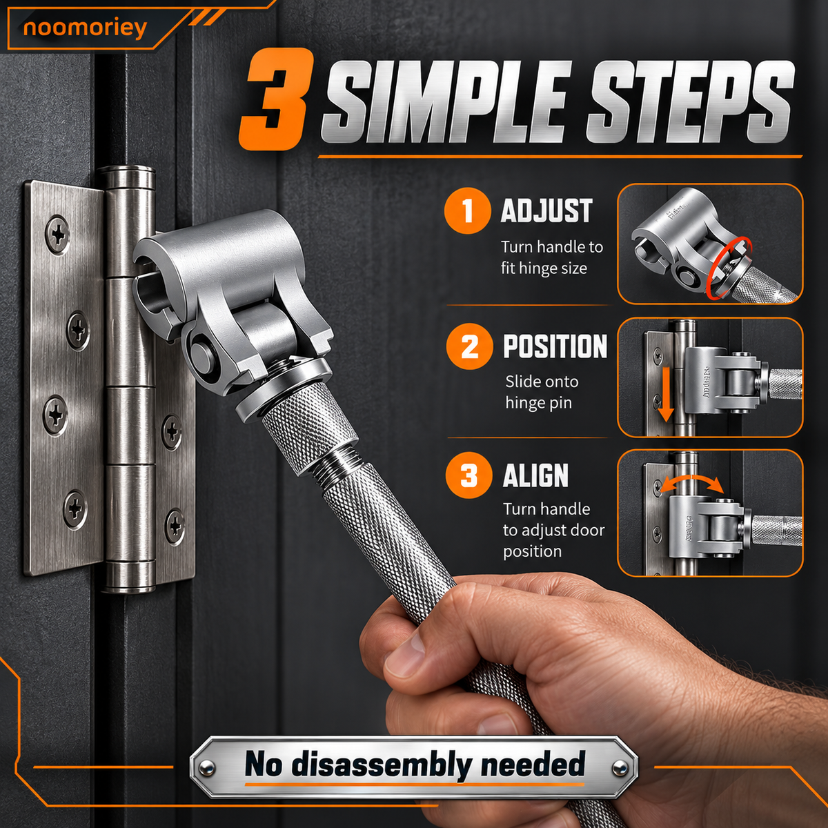 Adjustable Hinge Alignment Wrench Precision Door & Cabinet Repair Tool
