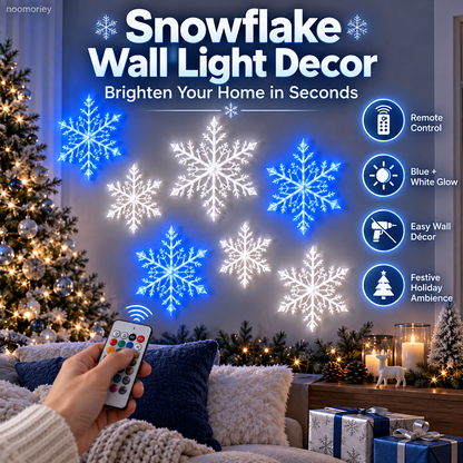 ❄️ LED Snowflake Wall Lights  – Blue & White Christmas Holiday Decor！！！