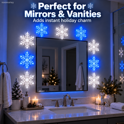 ❄️ LED Snowflake Wall Lights  – Blue & White Christmas Holiday Decor！！！