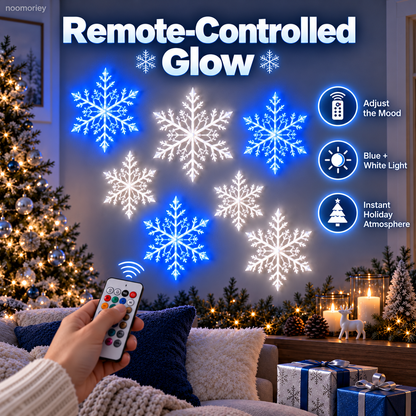 ❄️ LED Snowflake Wall Lights  – Blue & White Christmas Holiday Decor！！！