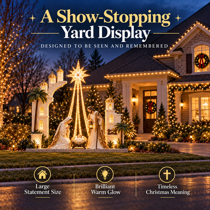 Illuminated Nativity Star Display | Holy Family Christmas D cor