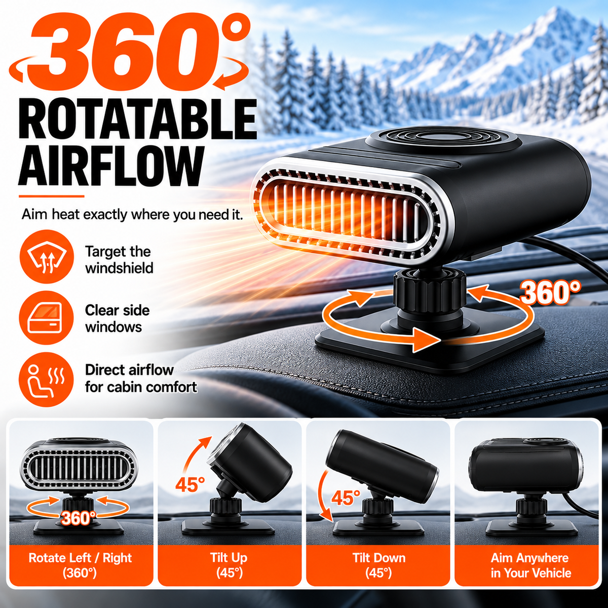 Car Electric Heater Fan Portable Heater for Car