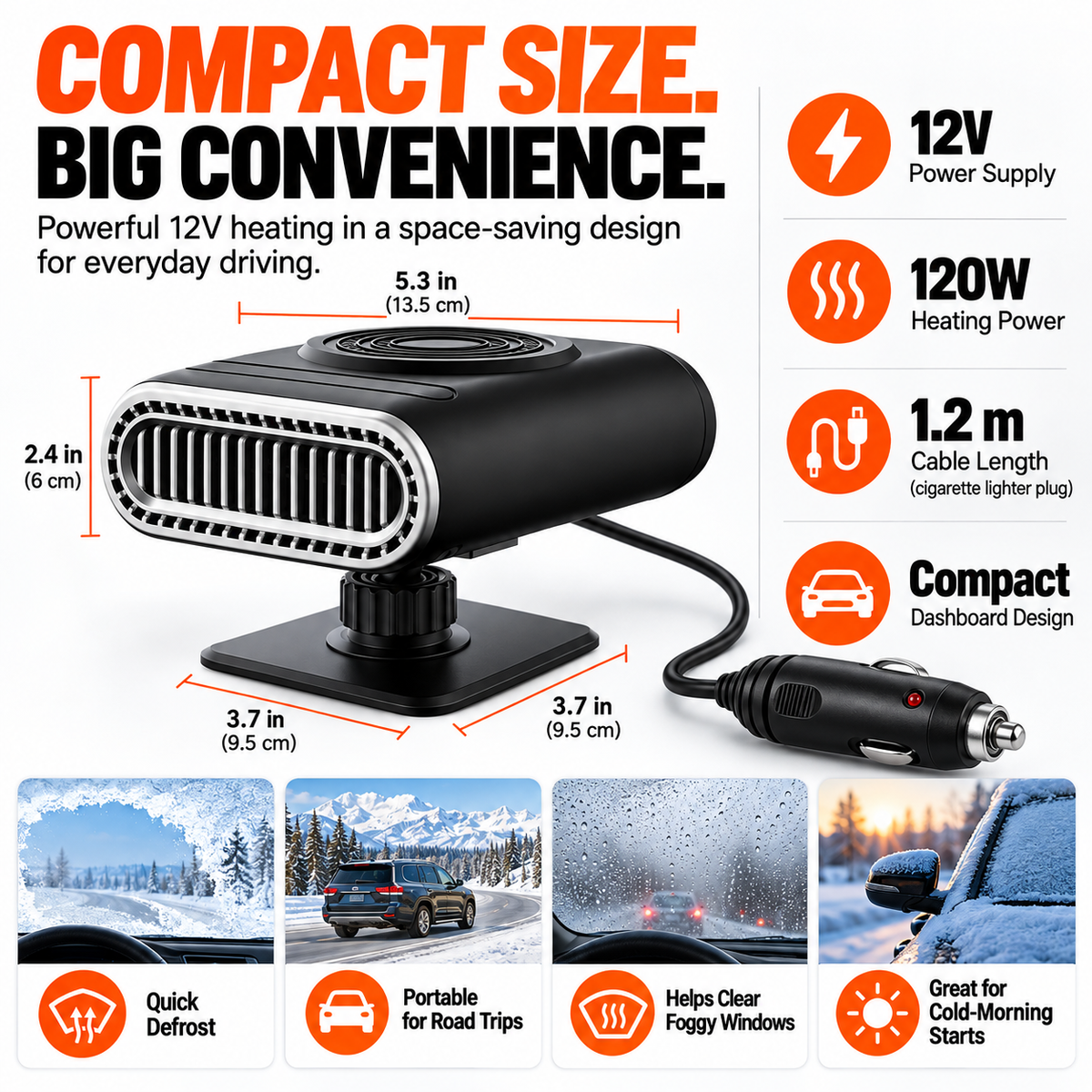 Car Electric Heater Fan Portable Heater for Car