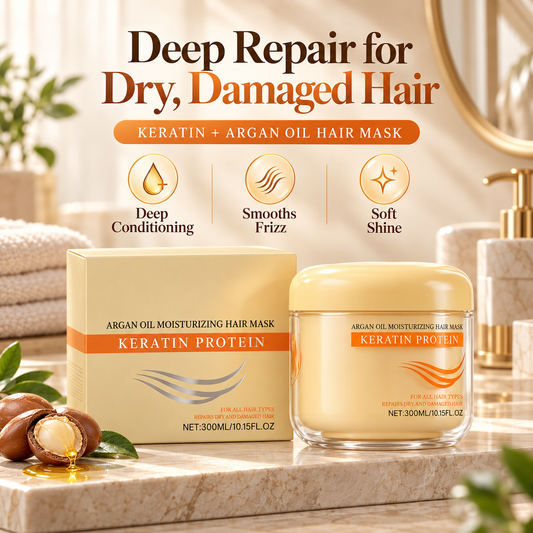 Keratin & Argan Oil Hair Mask for Dry, Damaged Hair 300ml