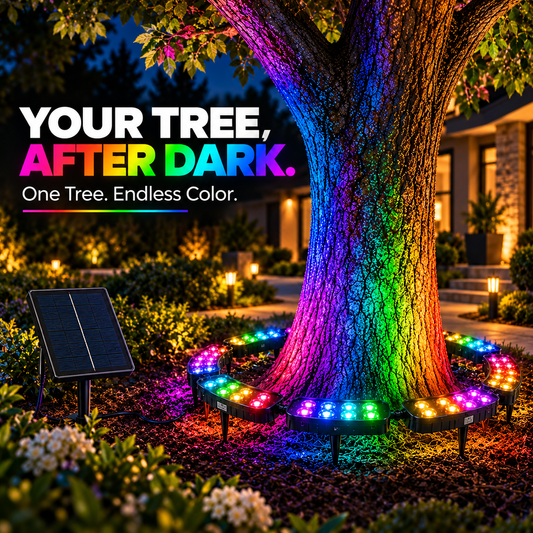 Solar RGB Tree Ring Light 360 Color-Changing Landscape Uplight