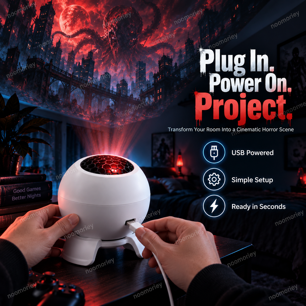 Gaming-Themed Projector Light Set the Mood for Your Next Session
