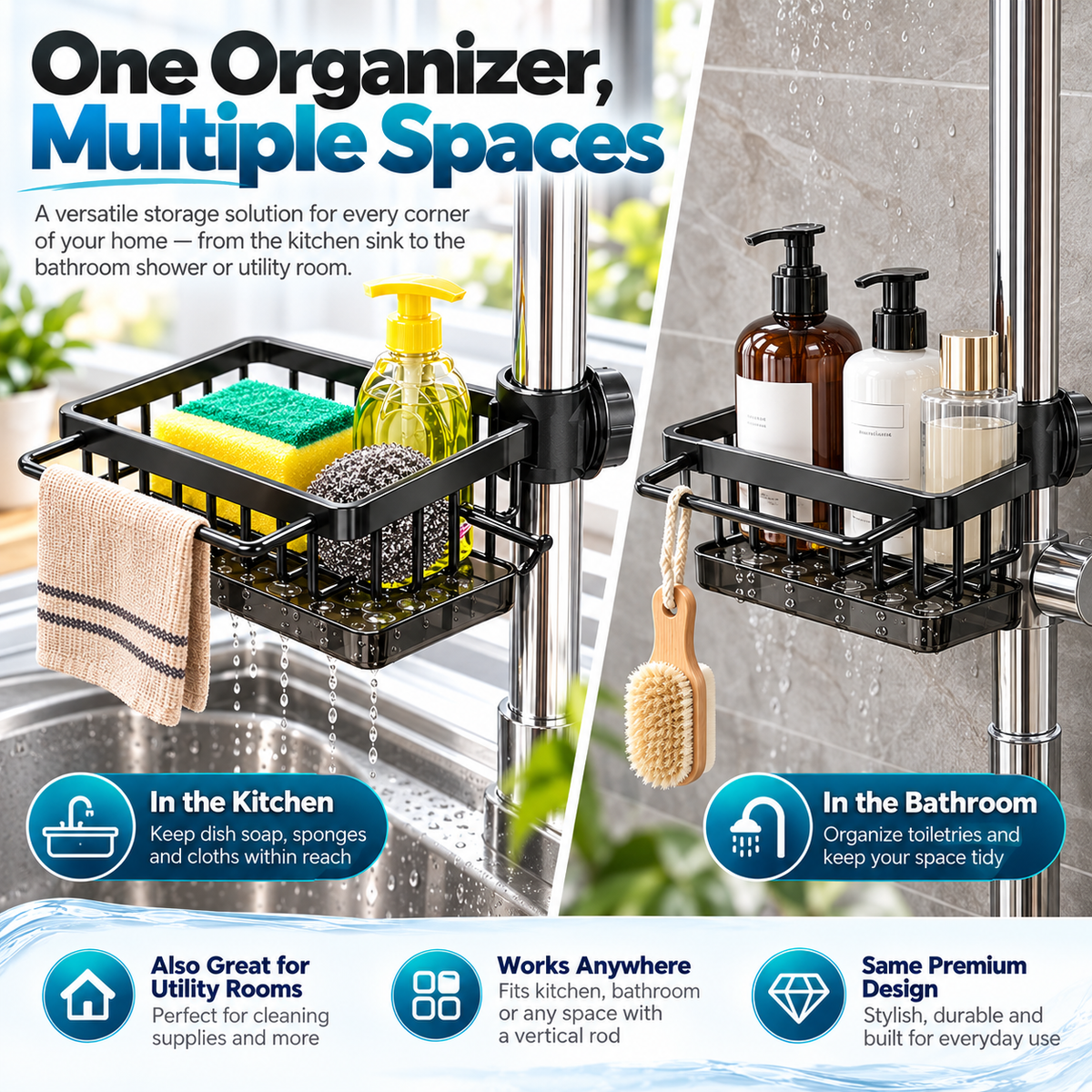Kitchen Sink Faucet Organizer