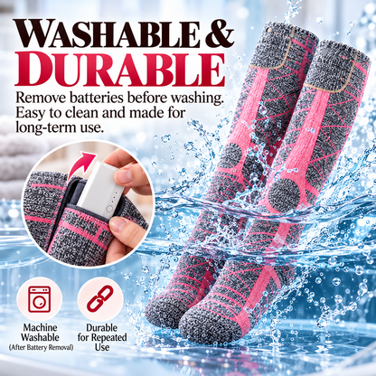 Winter Heated Socks with 3 Heat Settings & Rechargeable Batteries