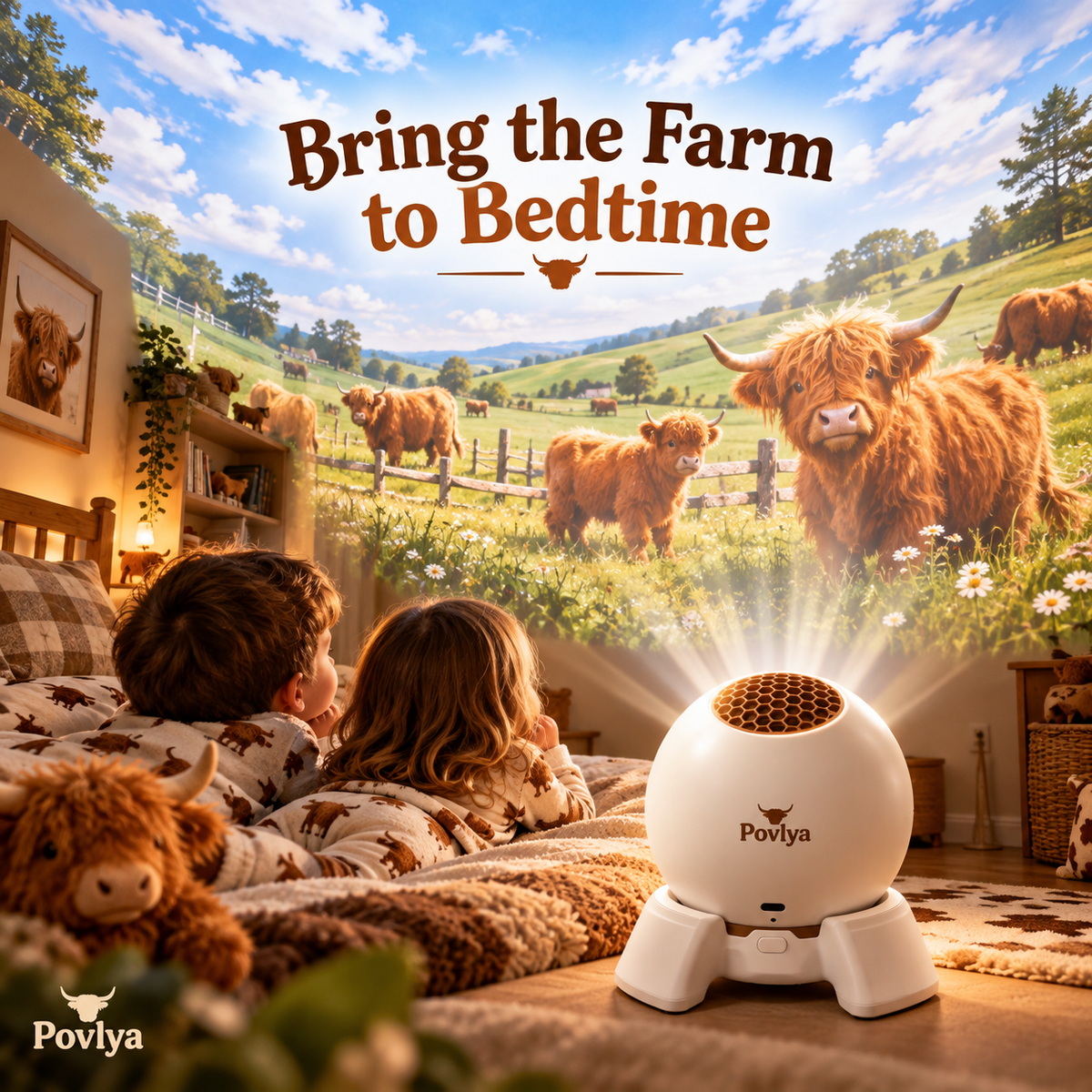 Highland Cow Farm Projector Bring Country Charm Into Your Home