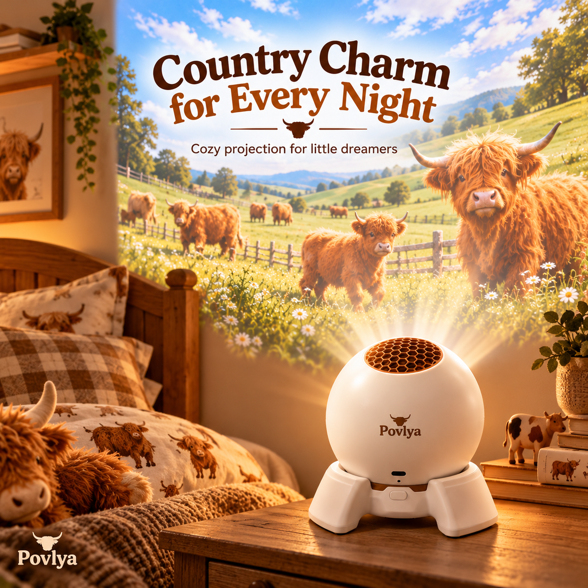 Highland Cow Farm Projector Bring Country Charm Into Your Home