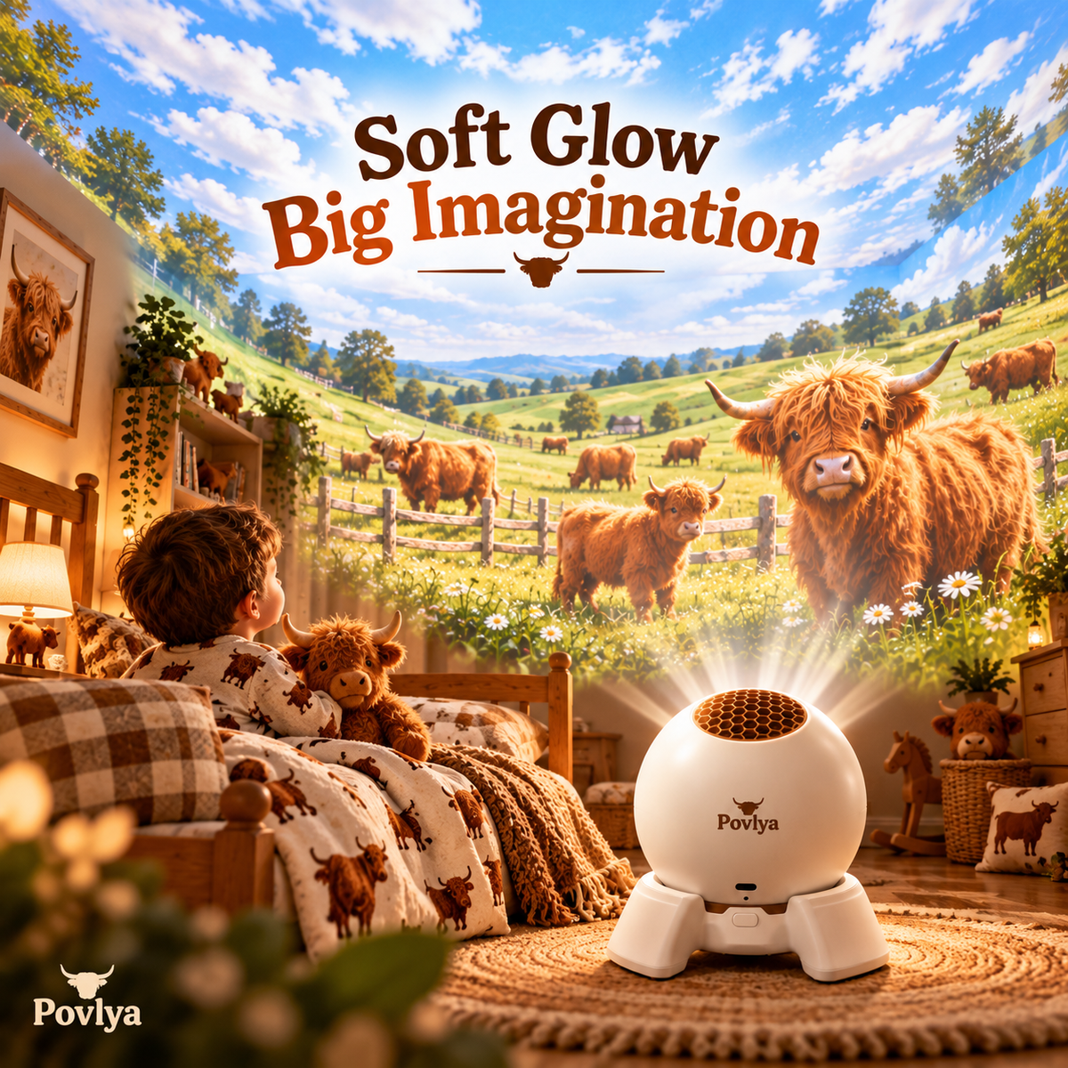 Highland Cow Farm Projector Bring Country Charm Into Your Home