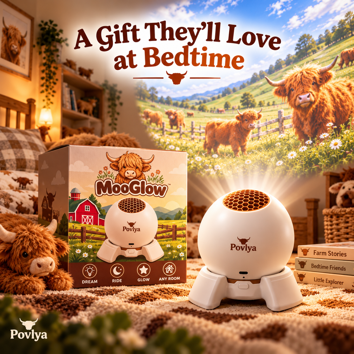 Highland Cow Farm Projector Bring Country Charm Into Your Home