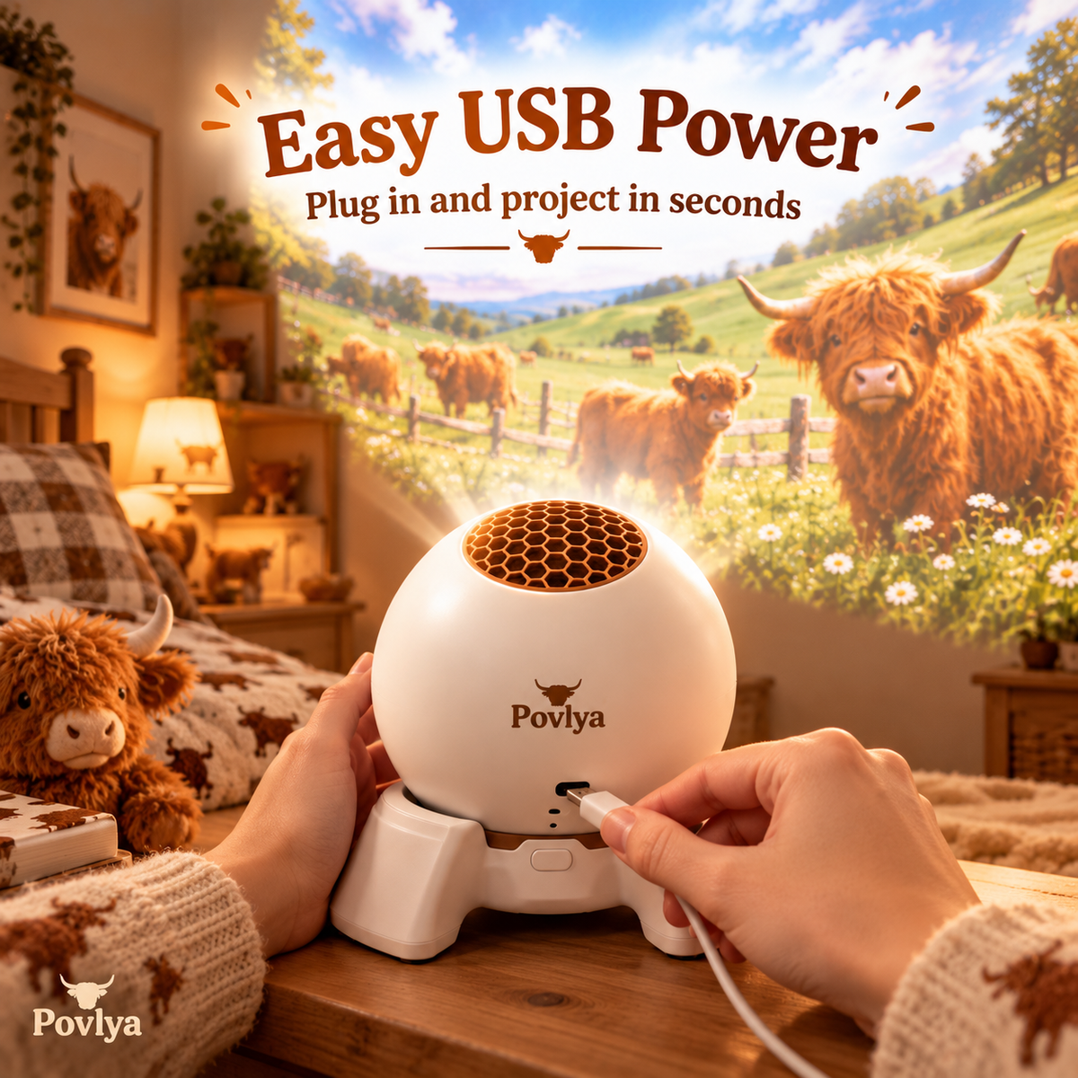Highland Cow Farm Projector Bring Country Charm Into Your Home