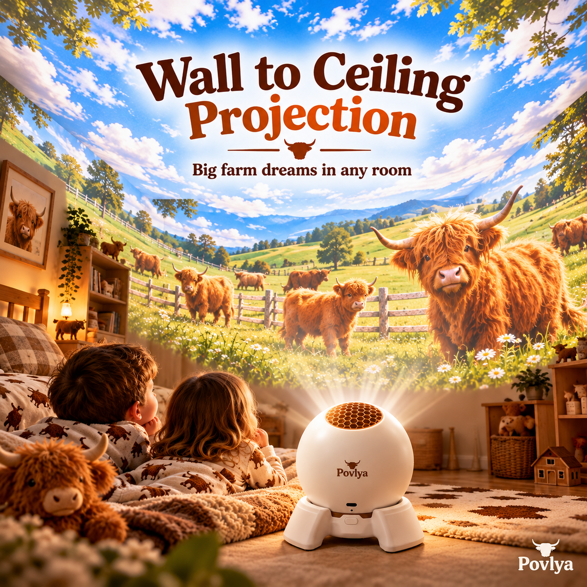 Highland Cow Farm Projector Bring Country Charm Into Your Home