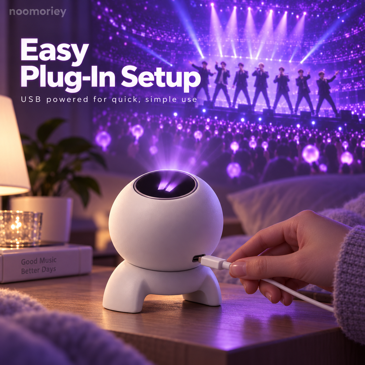 Galaxy Concert Projector Immersive Purple Starry Sky Light with Bluetooth Speaker & Remote Control