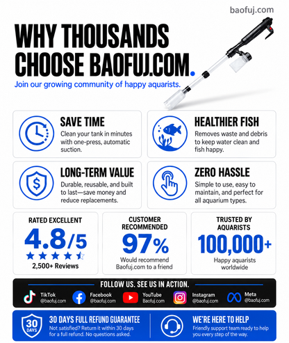 NOW! Electric Aquarium Gravel Cleaner Powerful Suction Fish Tank Vacuum Siphon, Easy Gravel Cleaning & Water Changing