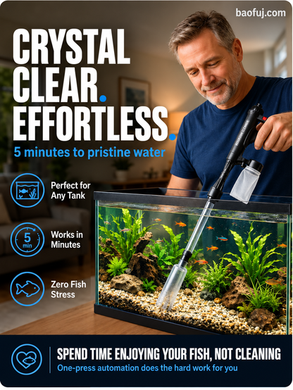 NOW! Electric Aquarium Gravel Cleaner Powerful Suction Fish Tank Vacuum Siphon, Easy Gravel Cleaning & Water Changing