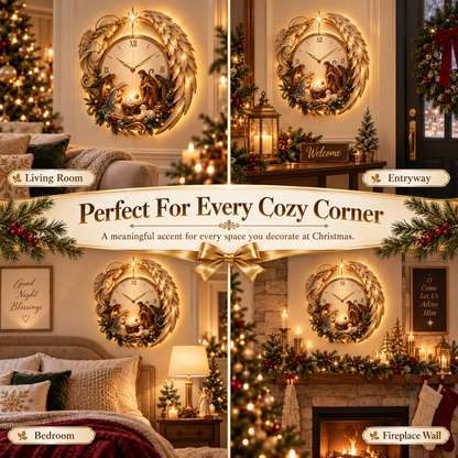 Bethlehem Angel Nativity Glow Clock
