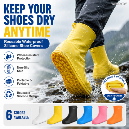 Heavy-Duty Waterproof Shoe Covers Anti-Slip, Foldable & Reusable