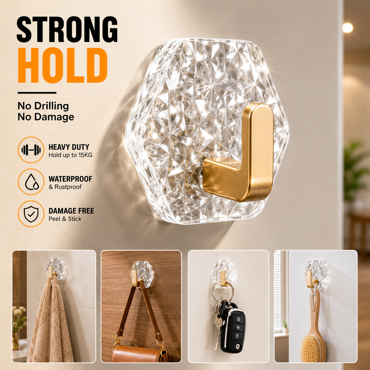 Heavy-Duty Adhesive Hooks