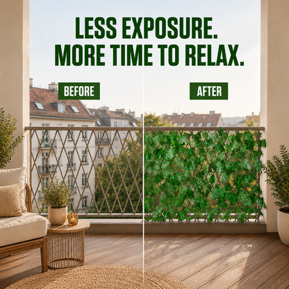 Expandable Faux Ivy Privacy Fence Adjustable Greenery Screen for Balcony, Patio, Porch & Garden