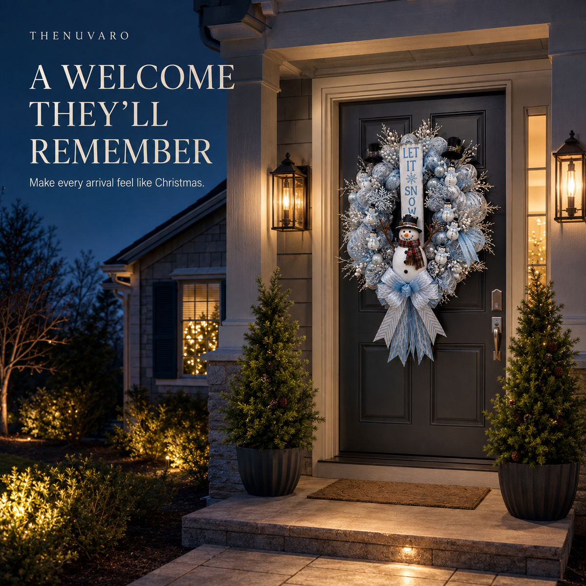 Oversized Themed Christmas Door Wreath Snowman, Gingerbread & Santa Styles