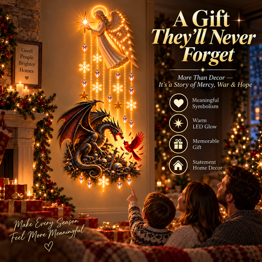 Mercy, War & Hope Lighted Wall Hanging-A Prayer for Peace Lighted Angel Wall Decor