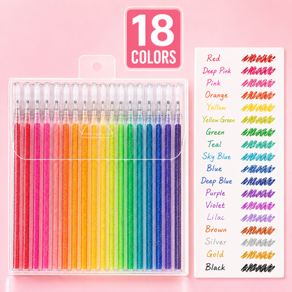 Selling Retractable Glitter Sparkle Gel Pens 1.0mm Fine Tip, Large Capacity Gel Pen Set for Art Journal & Hand Lettering