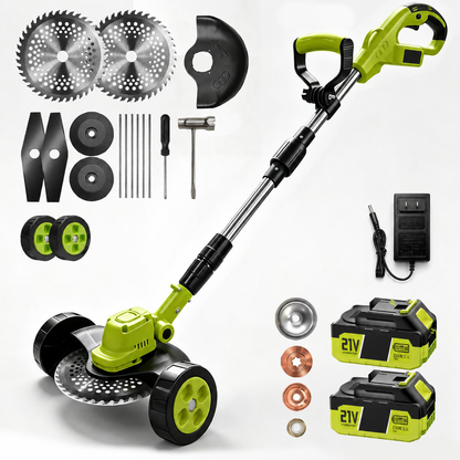 21V 3-in-1 Cordless String Trimmer, Edger & Mini Mower 2 Batteries Included