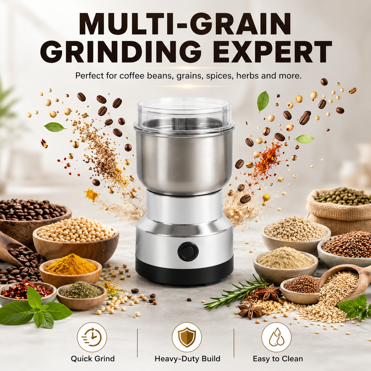 High-Speed Stainless Steel Grain Grinder Fast & Efficient Grinding