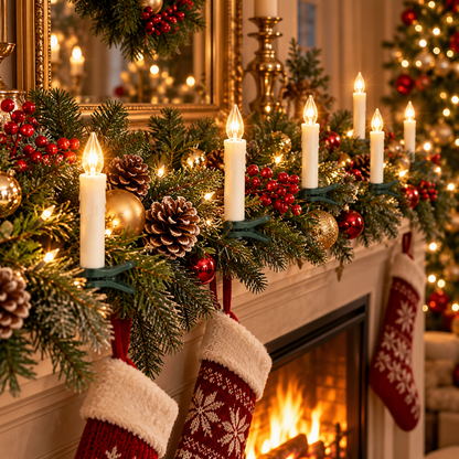 Flameless Christmas Candle Clip Lights