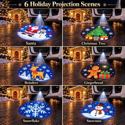 Christmas Magic Car Door Projector 6 Festive Projection Slides