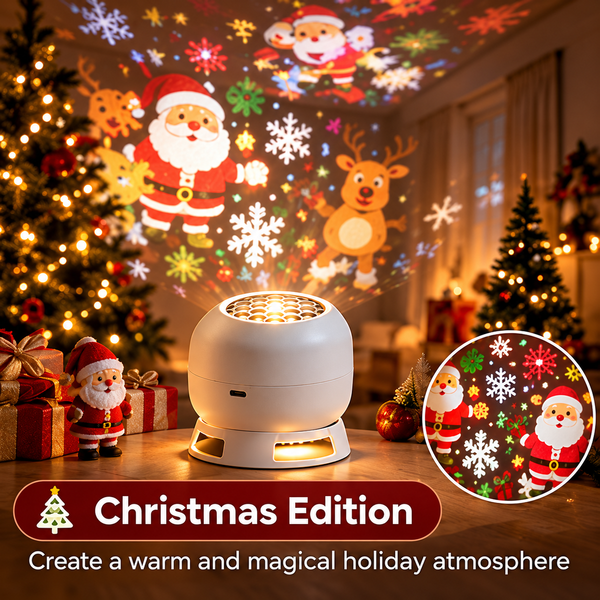 Christmas Projection Night Light Create A Magical Holiday Wonderland At Home