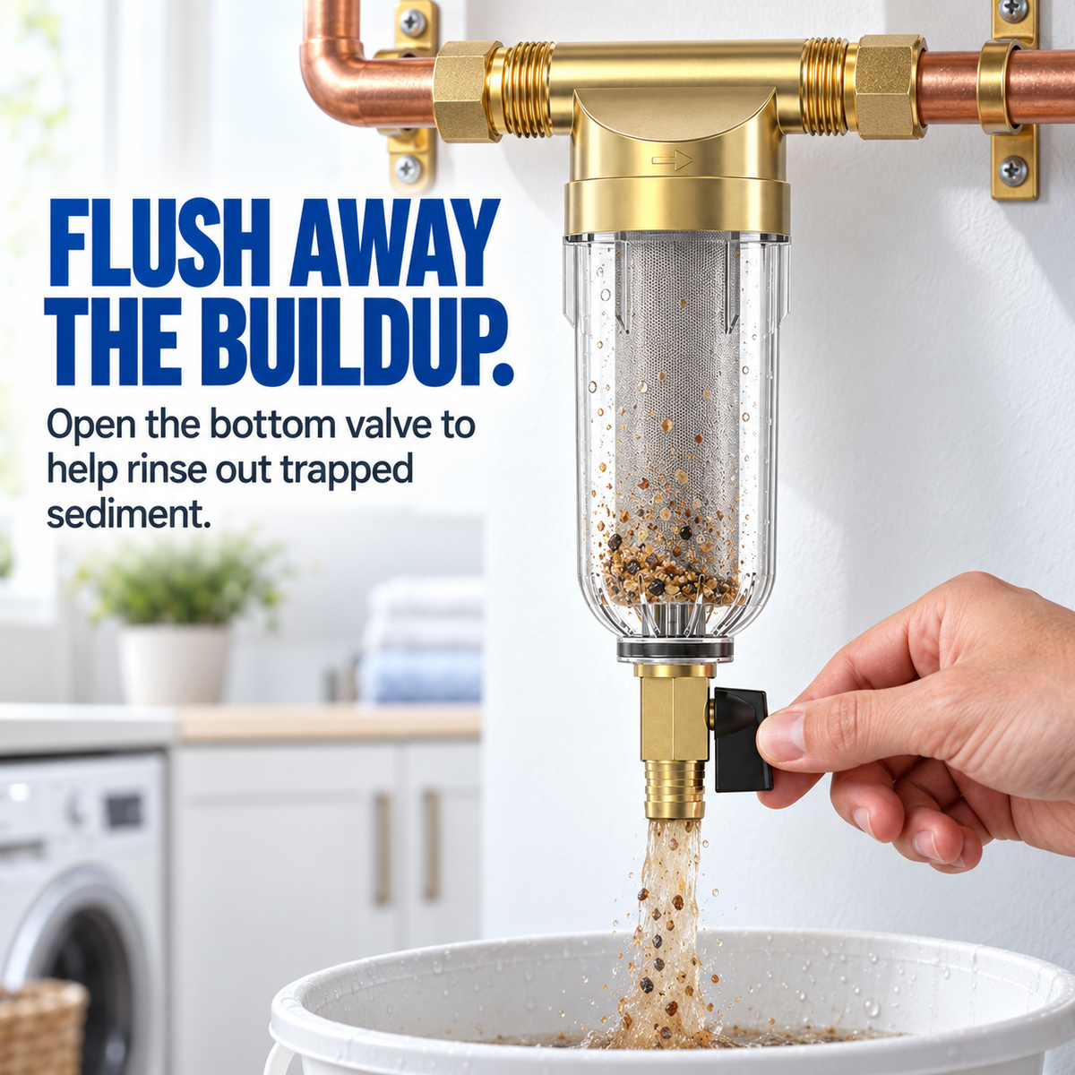 Whole House Spin-Down Sediment Pre-Filter Kit Flushable 1/2, 3/4 & 1 Options