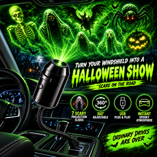 Halloween USB Ghost Projector 7 Spooky Slides & 360 Adjustable Light