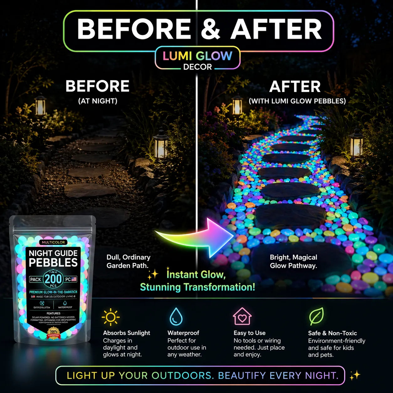 Glow-In-The-Dark Garden Stones