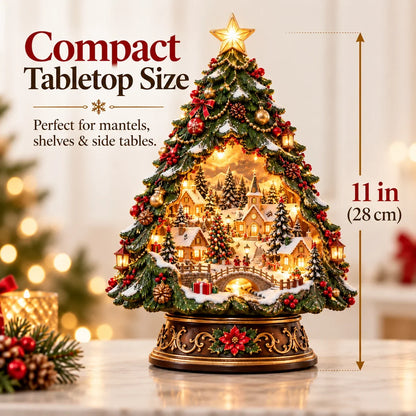 Christmas Tree Keeper Hidden Village Lighted Tabletop Decor