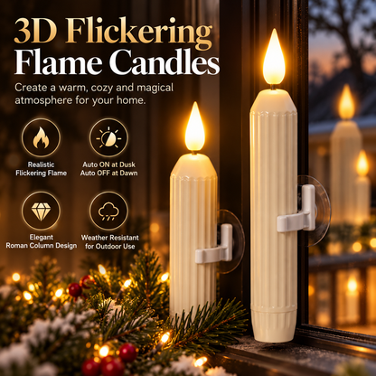 3D Flickering Flameless Window Candle Lights for Cozy Holiday Decor