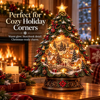 Christmas Tree Keeper Hidden Village Lighted Tabletop Decor