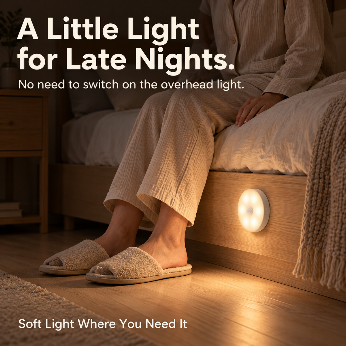 Rechargeable Motion Sensor Night Light Magnetic Mount & 3 Light Colors