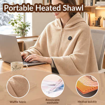 Portable Heated Shawl Wearable Electric Heating Wrap