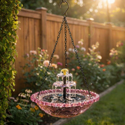 Solar Hanging Birdbath Fountain
