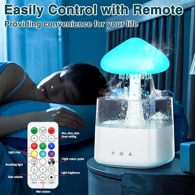 Mushroom Waterfall Humidifier Lamp