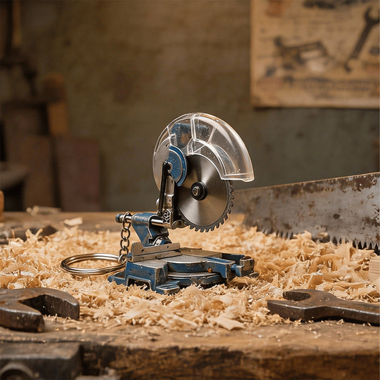 2-in-1 Mini Mitre Saw Keychain: Portable Cutting Tool + Collector's Item for Tool Enthusiasts